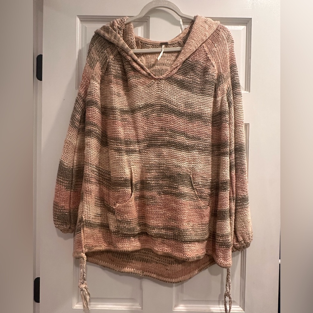 Free People Over Sized Woven Beach Sweatshirt